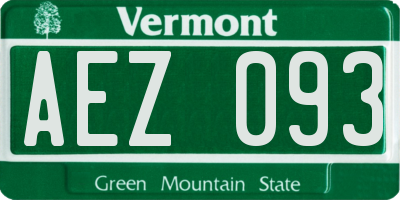 VT license plate AEZ093