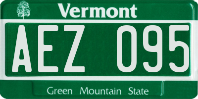 VT license plate AEZ095