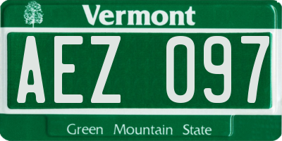 VT license plate AEZ097