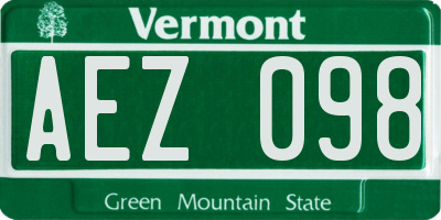 VT license plate AEZ098