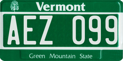 VT license plate AEZ099