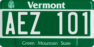 VT license plate AEZ101