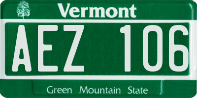 VT license plate AEZ106