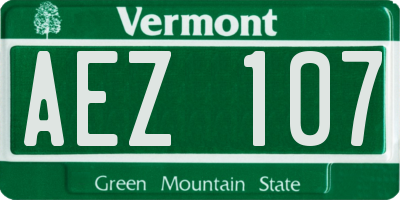 VT license plate AEZ107