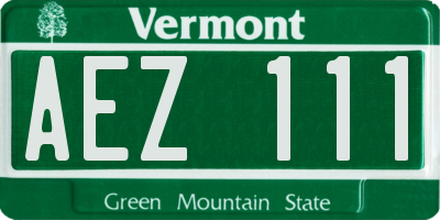VT license plate AEZ111