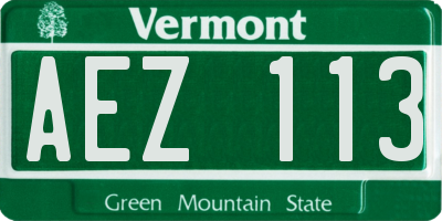 VT license plate AEZ113