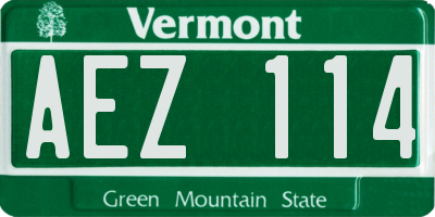 VT license plate AEZ114