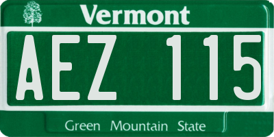 VT license plate AEZ115