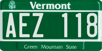 VT license plate AEZ118