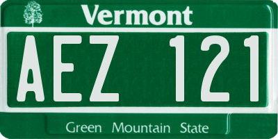VT license plate AEZ121