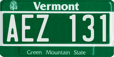 VT license plate AEZ131