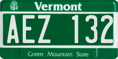 VT license plate AEZ132