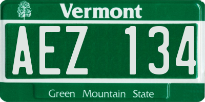 VT license plate AEZ134