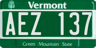 VT license plate AEZ137