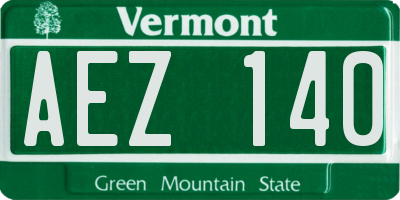 VT license plate AEZ140