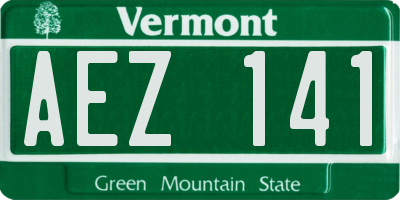 VT license plate AEZ141