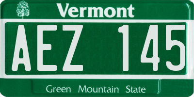 VT license plate AEZ145