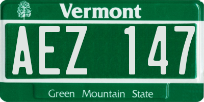 VT license plate AEZ147