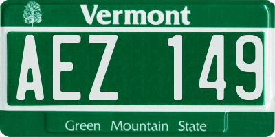 VT license plate AEZ149