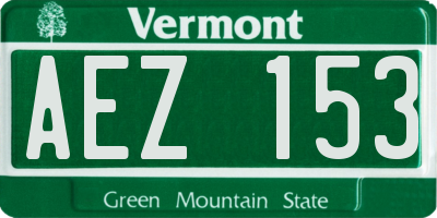 VT license plate AEZ153