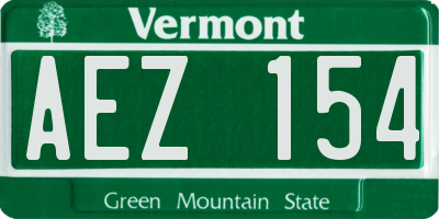 VT license plate AEZ154