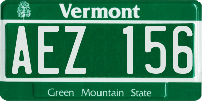 VT license plate AEZ156