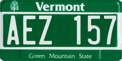 VT license plate AEZ157
