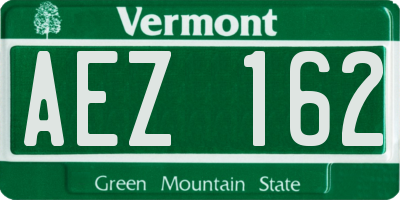 VT license plate AEZ162