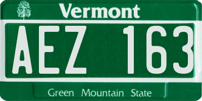VT license plate AEZ163