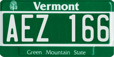 VT license plate AEZ166