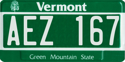 VT license plate AEZ167