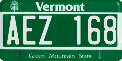 VT license plate AEZ168
