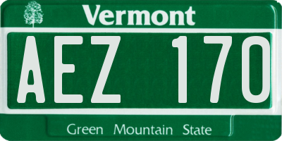 VT license plate AEZ170