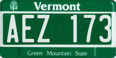 VT license plate AEZ173