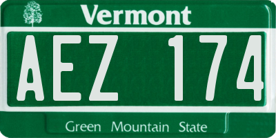 VT license plate AEZ174