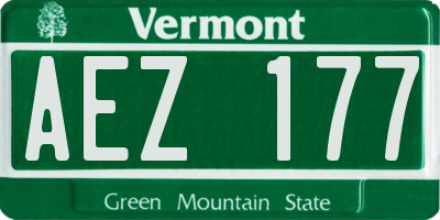 VT license plate AEZ177