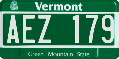VT license plate AEZ179