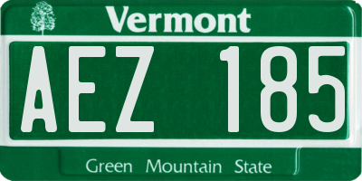 VT license plate AEZ185
