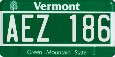 VT license plate AEZ186