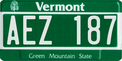 VT license plate AEZ187