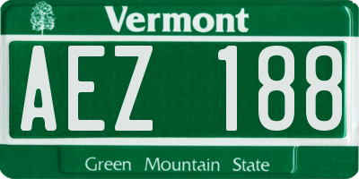 VT license plate AEZ188