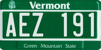 VT license plate AEZ191