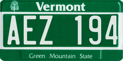 VT license plate AEZ194