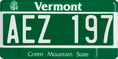 VT license plate AEZ197