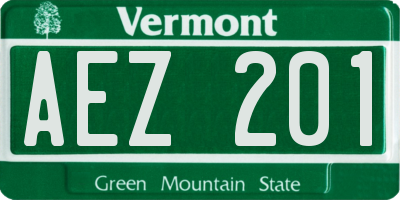 VT license plate AEZ201