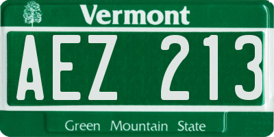 VT license plate AEZ213