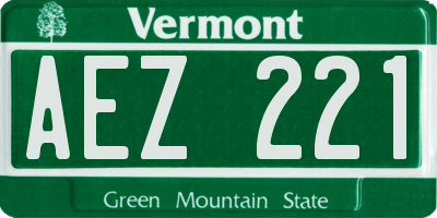 VT license plate AEZ221