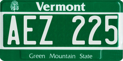 VT license plate AEZ225