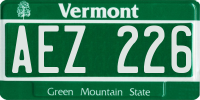 VT license plate AEZ226