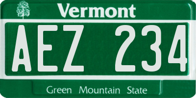 VT license plate AEZ234